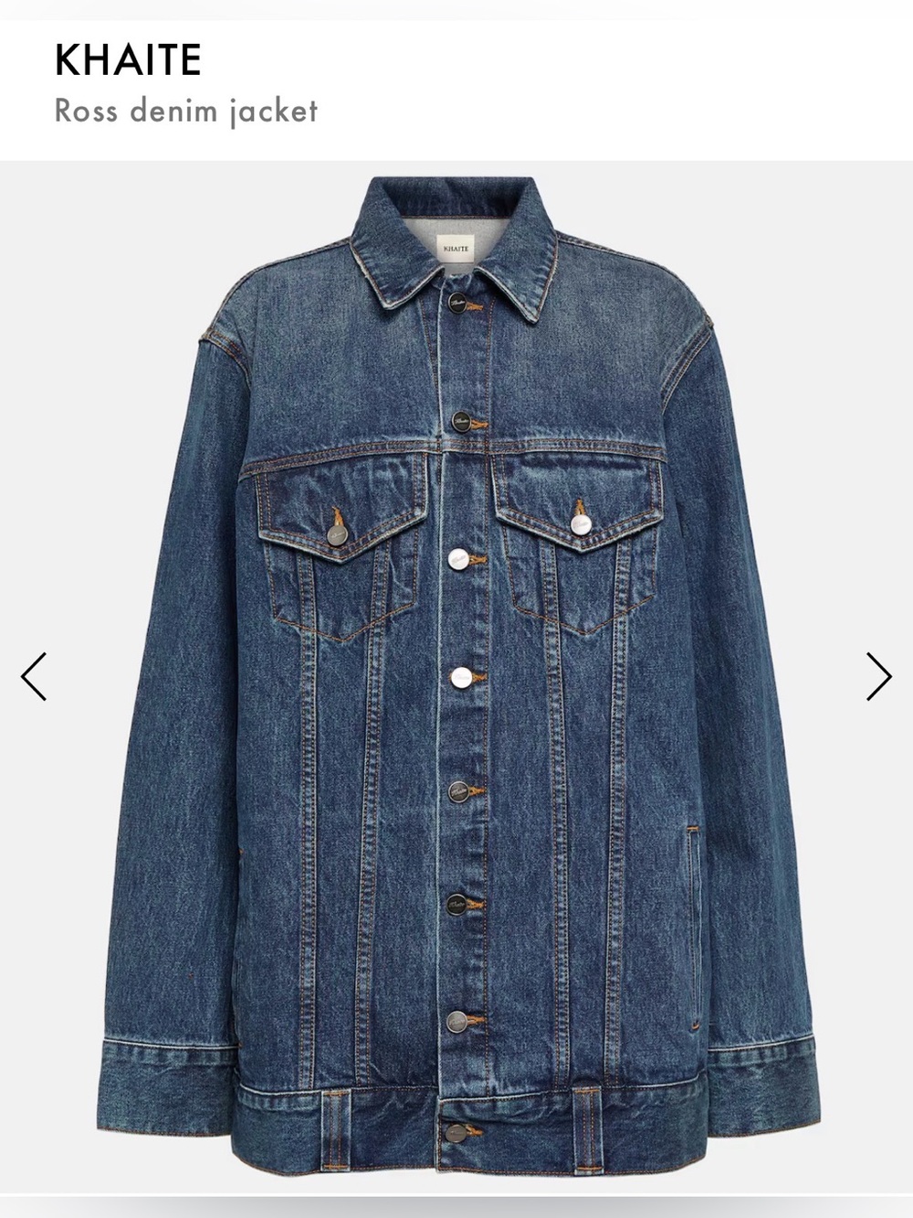 KHAITE Ross Denim Jacket in Blue